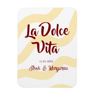La Dolce Vita Pfirsich-Hochzeitspaar Name Mauve Magnet