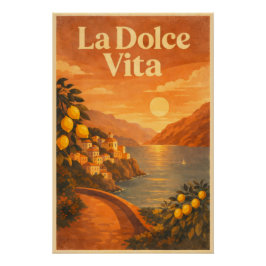 La Dolce Vita – Reiseplakat Italienische Küste Ret Poster