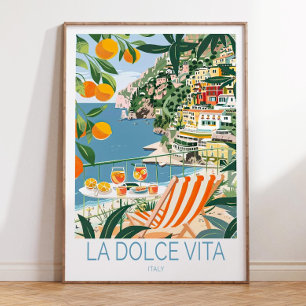 La Dolce Vita Reiseplakat, italienische Wanddekora Poster