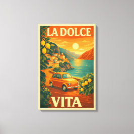 La Dolce Vita – Retro Italian Coast Travel Poster Leinwanddruck