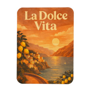 La Dolce Vita – Retro Italien Küsten Reiseplakat Magnet