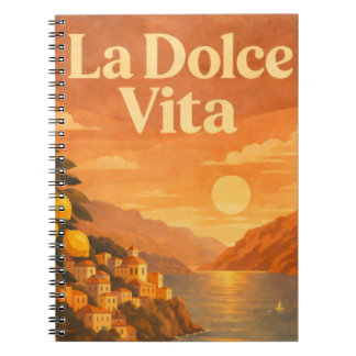 La Dolce Vita – Retro-Reiseplakat Italienische Küs Notizblock