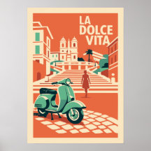 La Dolce Vita Rom Vintage Reiseplakat Italien Kuns