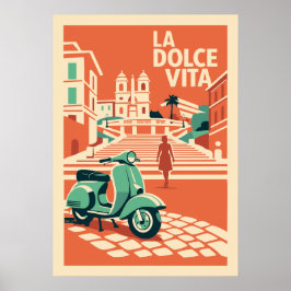 La Dolce Vita Rom Vintage Reiseplakat Italien Kuns Poster