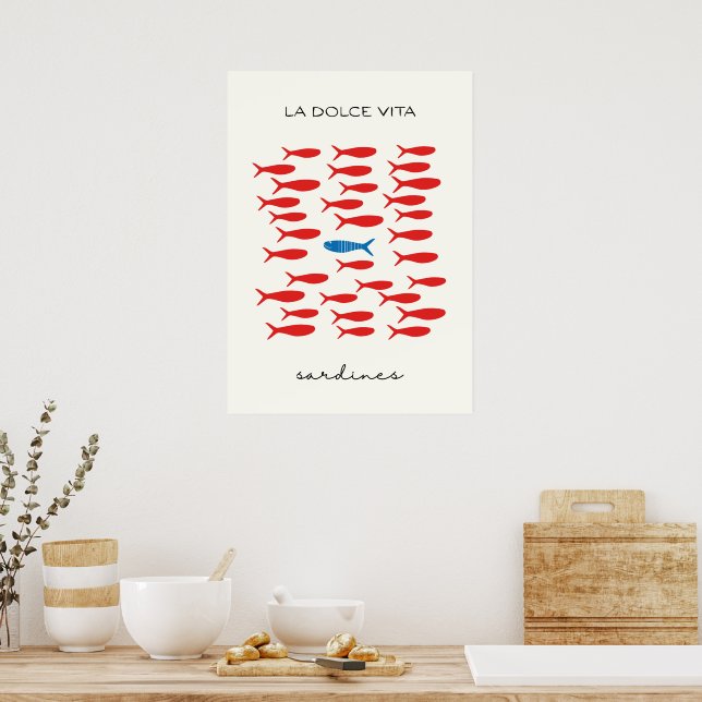 La dolce vita sardines poster (Küche)