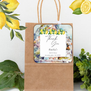 La Dolce Vita Sommer-Italienischer Braut-Shower Quadratischer Aufkleber