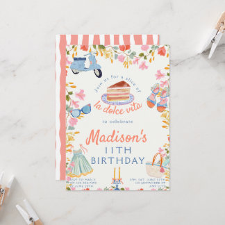 La Dolce Vita tweenager birthday invitation Einladung