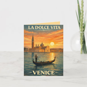 La Dolce Vita - Venedig Vintage Reiseplakat Einladung