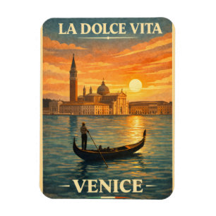 La Dolce Vita - Venedig Vintage Reiseposter Magnet