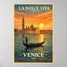 La Dolce Vita - Venedig Vintage Reiseposter