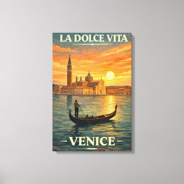 La Dolce Vita Venice Vintage Travel  Leinwanddruck (Vorderseite)
