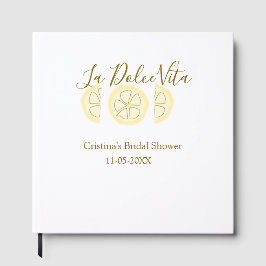 La Dolce Vita yellow lemon bridal shower pastel bo Gästebuch