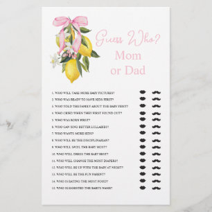 La dolce vita Zitronen-Baby-Shower-Ratspiel Flyer