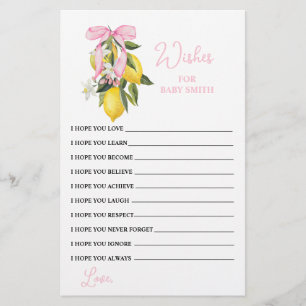 La Dolce Vita Zitronen-Rosa-Schleife Wünsche fürs  Flyer