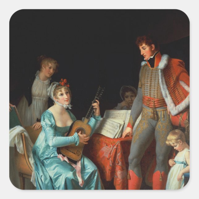 La Duchesse Abrantes et le General Junot Quadratischer Aufkleber (Vorderseite)
