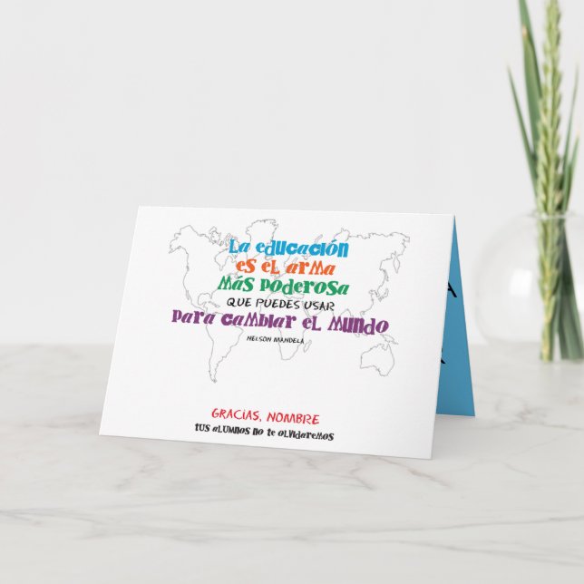 La educación cambia el mundo. 1º dame nombres. karte (Vorderseite)