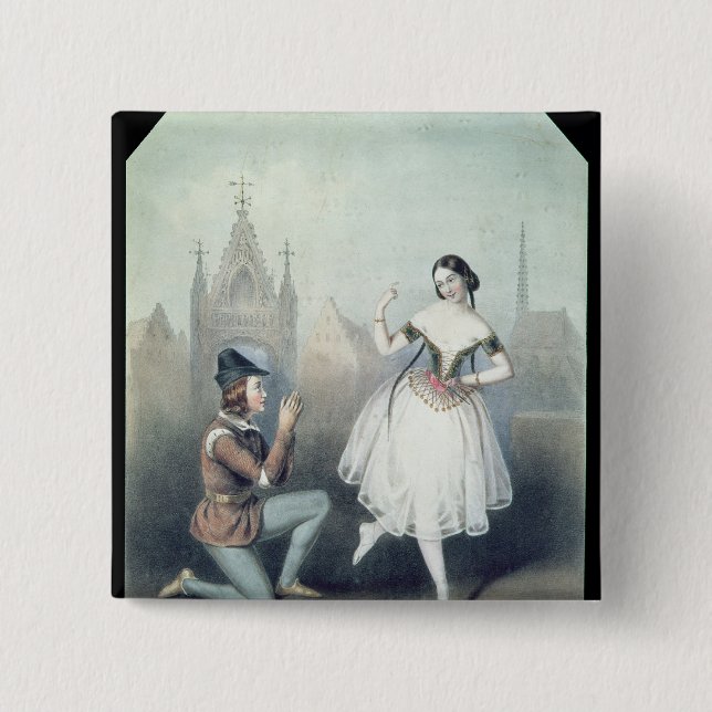 La Esmeralda': Carlotta Grisi u. Jules Perrot Button (Vorderseite)