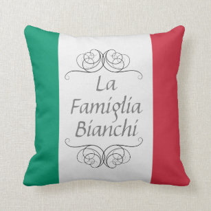 La Famiglia italienischer Flaggen-Familienname Kissen