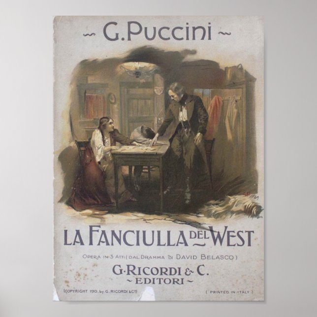 La Fanciulla del West Opera Poster (Vorne)