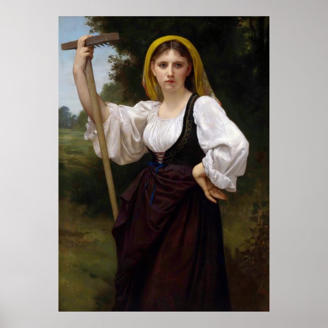 La Faneuse von William-Adolphe Bouguereau Poster (Vorne)