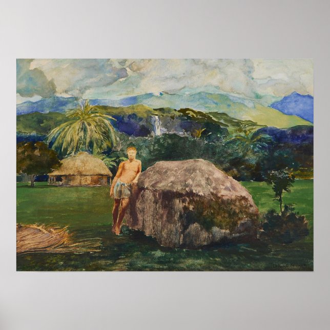 La Farge - Ein Grabmal des Chefs 1890 Poster (Vorne)