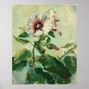 La Farge - Studie über rosa Hollyhocks bei Sonnenl Poster