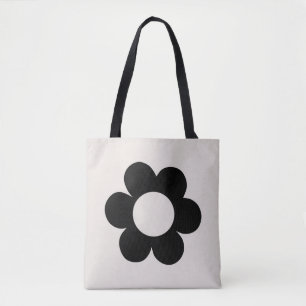 La Fleur 03 Retro Blumenmuster Schwarz und Weiß Bl