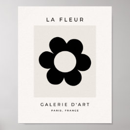 La Fleur 03 Retro Schwarz-Weiß-Blume Poster