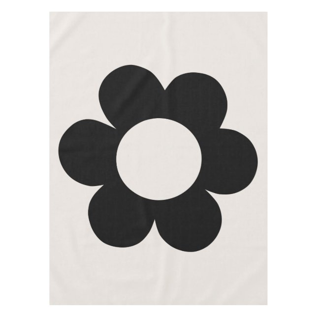 La Fleur 03 Retro Schwarz-Weiß-Blume Tischdecke (Vorderseite)