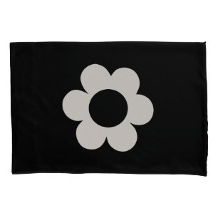 La Fleur 06 Retro Schwarz-Weiß-Blume Kissenbezug