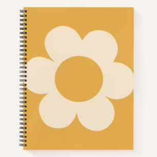 La Fleur 07 Retro Floral Gelbe Blume Notizbuch