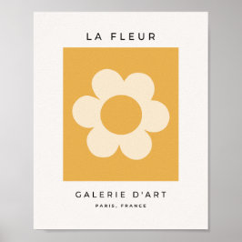 La Fleur 07 Retro Floral Gelbe Blume Poster