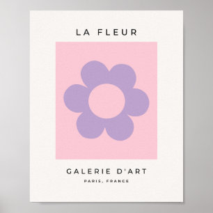 La Fleur 08 Abstraktes Blumenrosa und Lila Blume Poster