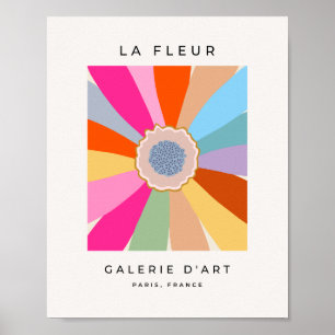 La Fleur 09 Retro-Daisy Farbige Blumen Poster