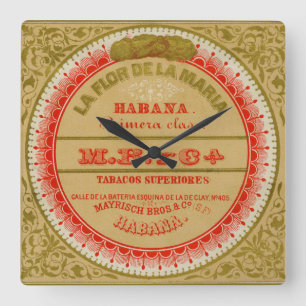 La Flor De La Maria Quadratische Wanduhr