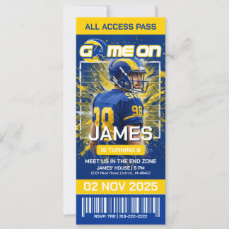 LA Football Ticket Birthday Invitation Save The Date