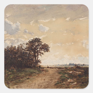 La Forêt de Fontainebleau Aux Environs de Barbizon Quadratischer Aufkleber