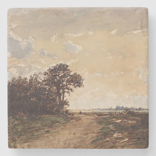 La Forêt de Fontainebleau Aux Environs de Barbizon Steinuntersetzer (Vorderseite)