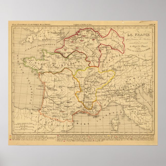 La France apres l'invasion des Barbares Poster (Vorne)