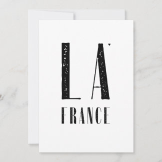 La France - minimalistic typography card Karte