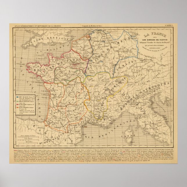 La France sous les enfans de Clovis Poster (Vorne)
