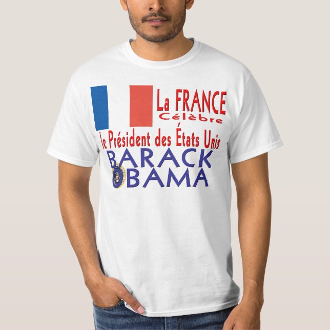 La-Frankreich-CELEBRE Präsident Obama Inauguration T-Shirt (Vorderseite)