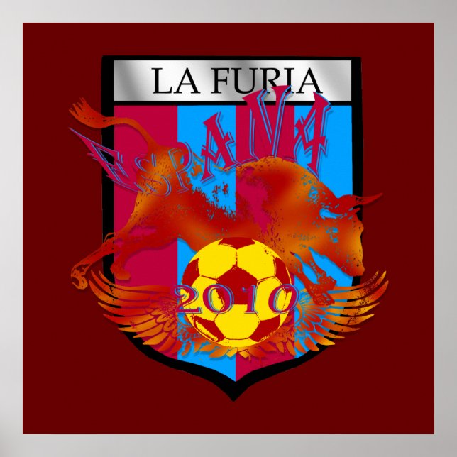 La furia futbol-Fans Fußball-Schildgeschenke Poster (Vorne)