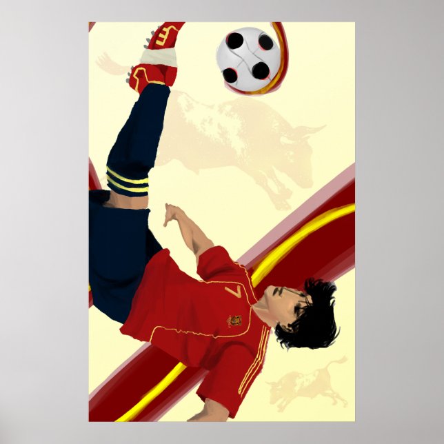 La Furia Roja Spanien 2014 Fußball von Sarjis Poster (Vorne)