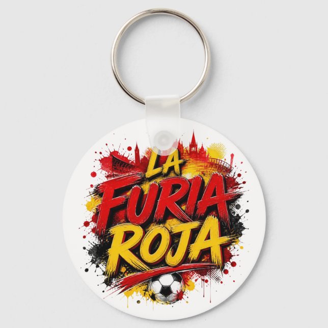 La Furia Roja - Spitzname der spanischen Nationalm Schlüsselanhänger (Vorderseite)