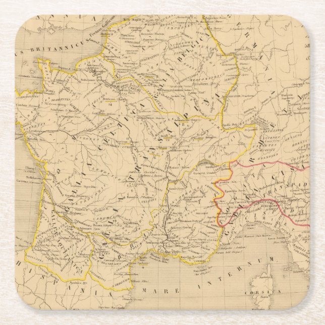 La Gaule Rechteckiger Pappuntersetzer (Vorderseite)