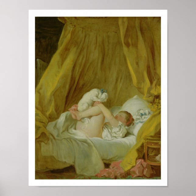 'La Gimblette', Girl with a Dog, c.1770 (Öl auf ca Poster (Vorne)