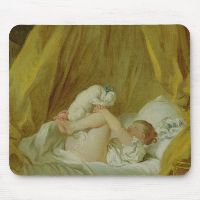"La Gimblette", Mädchen mit einem Hund, c.1770 (Öl Mousepad (Vorne)