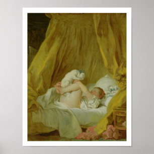 "La Gimblette", Mädchen mit einem Hund, c.1770 (Öl Poster