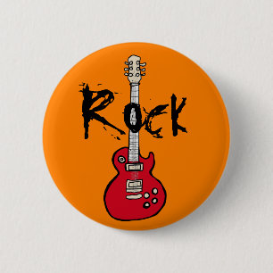 La gitarra de caricatura Rock Button